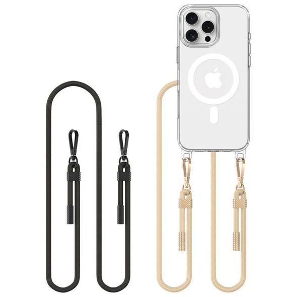Case IPHONE 16 PRO Tech-Protect Flexair Chain MagSafe Black & Taupe transparent 5906302311729