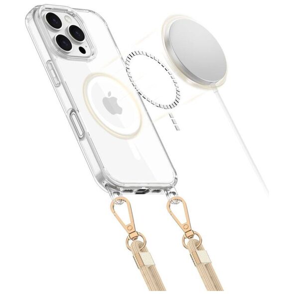 Case IPHONE 16 PRO MAX Tech-Protect Flexair Chain MagSafe Black & Taupe transparent 5906302311736