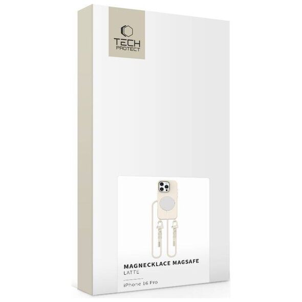 Case IPHONE 16 PRO Tech-Protect Magnecklace MagSafe Latte beige 5906302311941