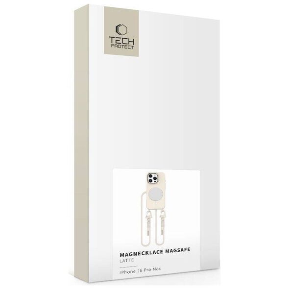 Case IPHONE 16 PRO MAX Tech-Protect Magnecklace MagSafe Latte beige 5906302311972