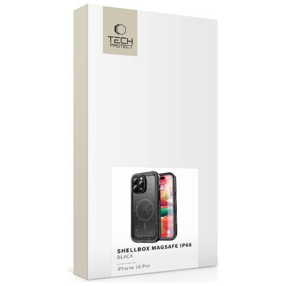 Case IPHONE 16 PRO Tech-Protect ShellBox MagSafe IP68 black 5906302375189