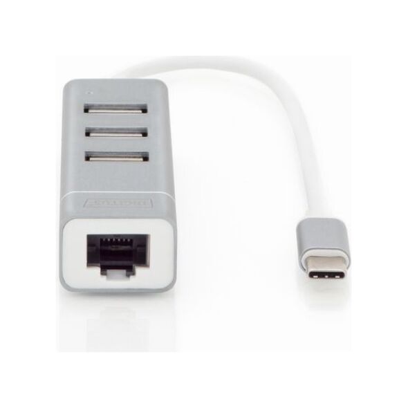 HUB USB Digitus 1x RJ-45  + 3x USB-A 2.0 (DA-70253)