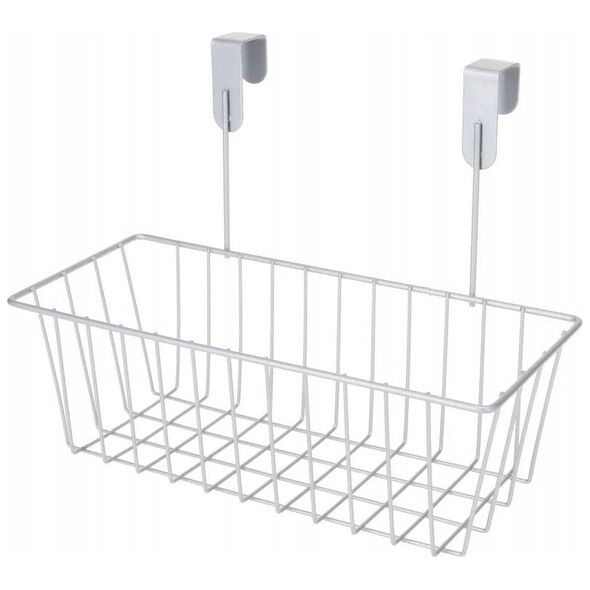 Storage Solutions Organizer metalowy zawieszany na drzwi szafki kuchennej, szary, 28 x 15 x 21 cm