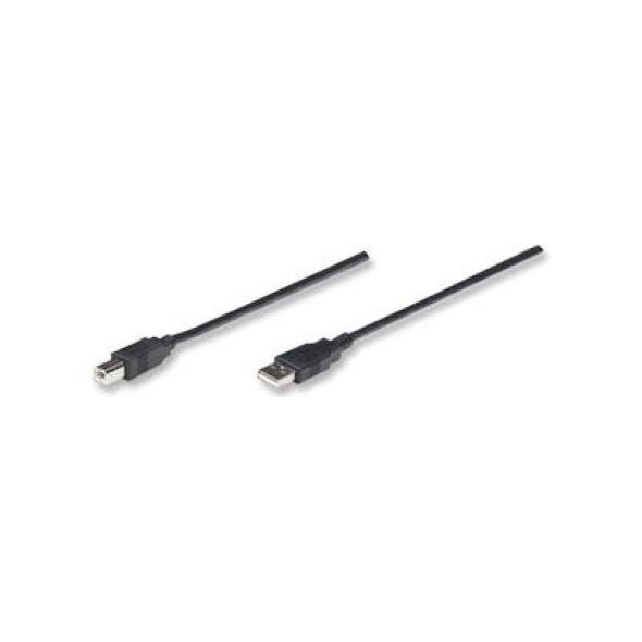 Kabel USB Manhattan USB-A - USB-B 3 m Czarny (333382)