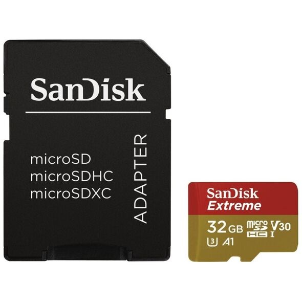 Karta SanDisk Extreme MicroSDHC 32 GB Class 10 UHS-I/U3 A1 V30 (SDSQXAF-032G-GN6MA)