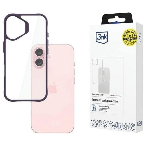 3MK Apple iPhone 16 - 3mk Satin Armor Case+ Purple