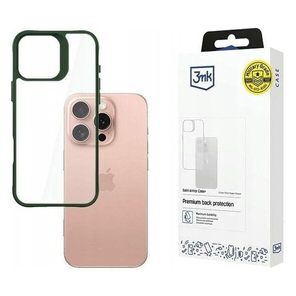 3MK Apple iPhone 16 Pro - 3mk Satin Armor Case+ Green