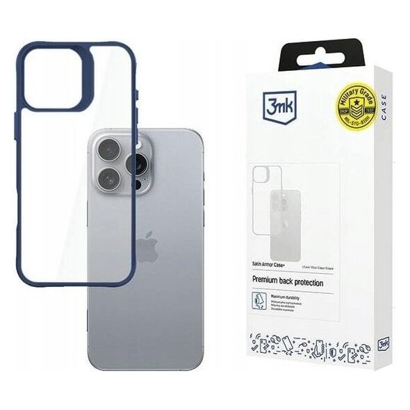 3MK Apple iPhone 16 Pro Max - 3mk Satin Armor Case+ Blue