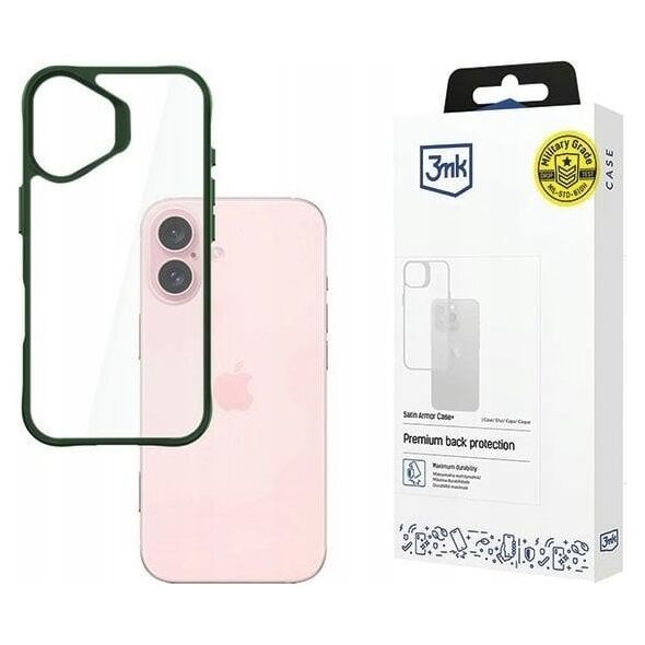 3MK Apple iPhone 16 - 3mk Satin Armor Case+ Green