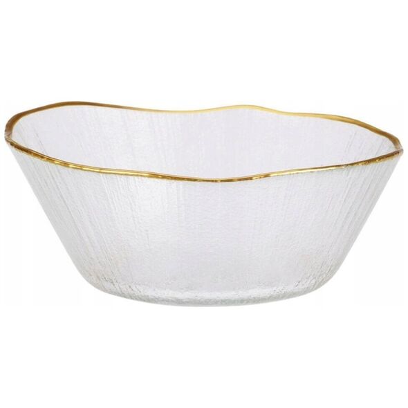 Home Styling Collection Szklana miska ze złotą obwódką DATURA, 15 cm