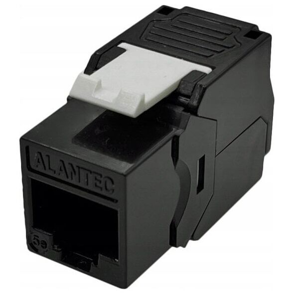Adapter AV Alantec Moduł keystone RJ45 beznarzędziowy UTP kat.5e, SLIM, kolor czarny ALANTEC