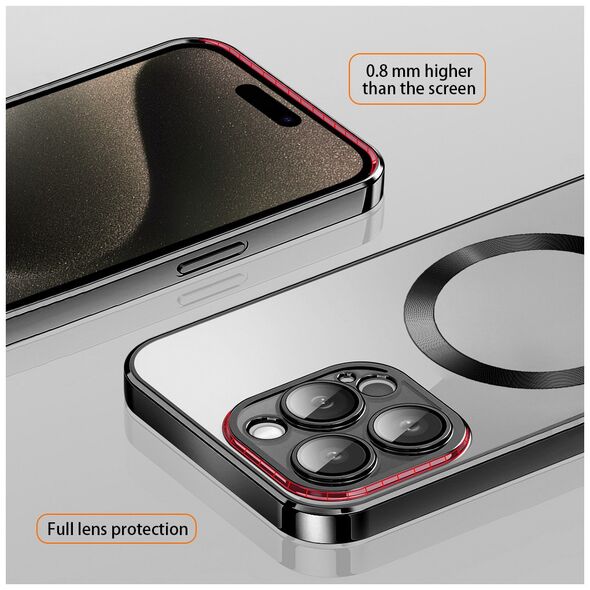 Vmax Electroplating Mag TPU case for iPhone 16 Plus 6,7&quot; black 6976757304262