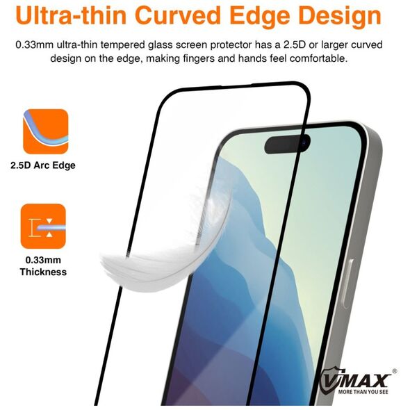 Vmax tempered glass 9D Glass for iPhone 16 Plus 6,7&quot; 6976757304002