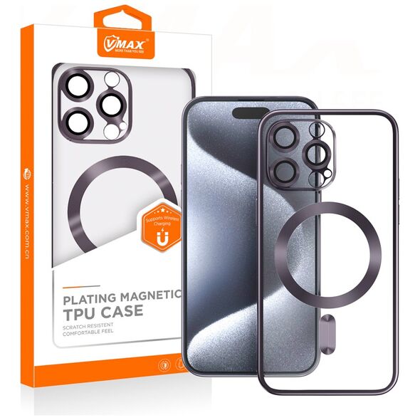 Vmax Electroplating Mag TPU case for iPhone 16 Plus 6,7&quot; purple 6976757304279