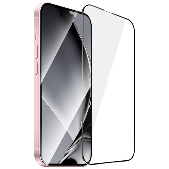 Tempered glass metal frame for iPhone 15 6,1&quot; black frame 5900495756374