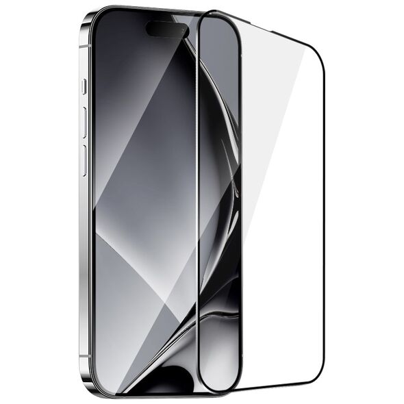 Tempered glass metal frame for iPhone 16 Plus 6,7&quot; black frame 5900495756558