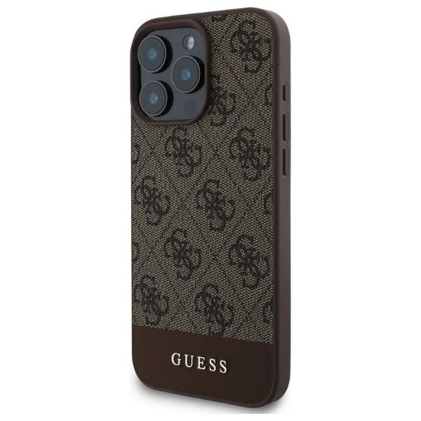 Guess case for iPhone 16 Pro Max 6,9&quot; GUHCP16XG4GLBR brown hardcase 4G Bottom Stripe 3666339344955