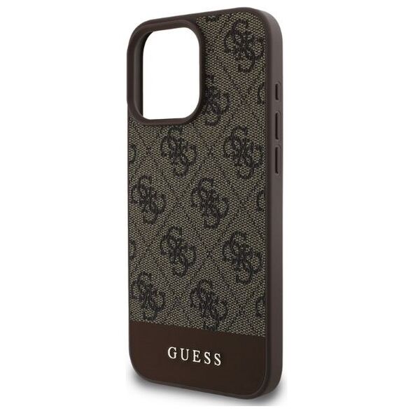 Guess case for iPhone 16 Pro Max 6,9&quot; GUHCP16XG4GLBR brown hardcase 4G Bottom Stripe 3666339344955