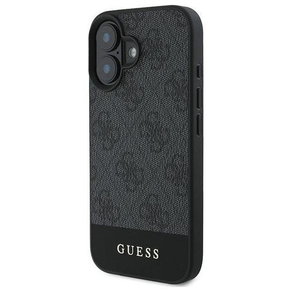 Guess case for iPhone 16 Plus 6,7&quot; GUHCP16MG4GLGR grey hardcase 4G Bottom Stripe 3666339344979