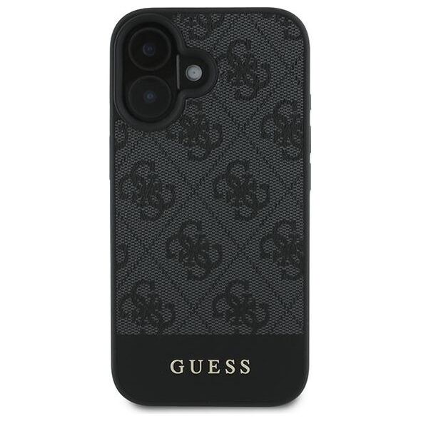 Guess case for iPhone 16 Plus 6,7&quot; GUHCP16MG4GLGR grey hardcase 4G Bottom Stripe 3666339344979