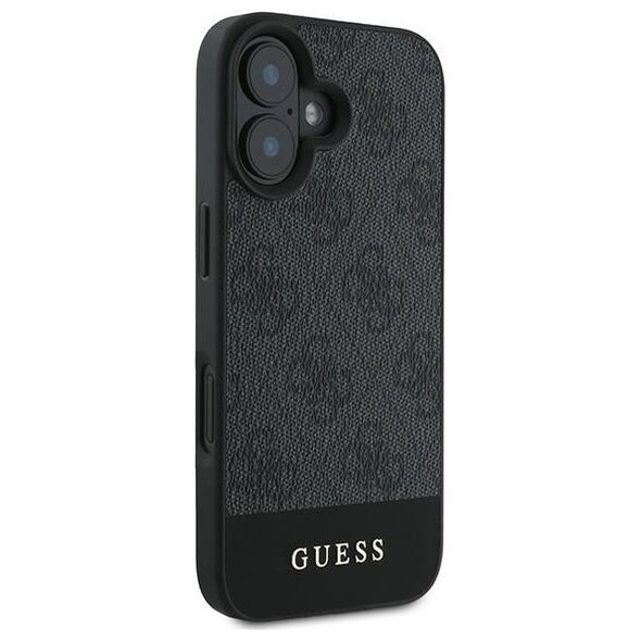 Guess case for iPhone 16 Plus 6,7&quot; GUHCP16MG4GLGR grey hardcase 4G Bottom Stripe 3666339344979
