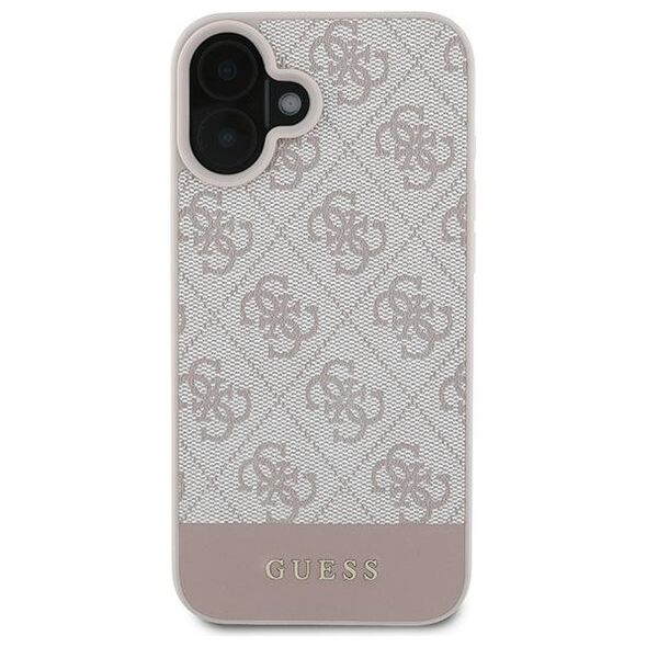 Guess case for iPhone 16 Plus 6,7&quot; GUHCP16MG4GLPI pink hardcase 4G Bottom Stripe 3666339345457