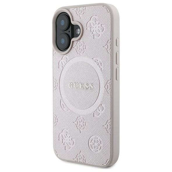 Guess case for iPhone 16 Plus 6,7&quot; GUHMP16MPSAPSMEP pink hardcase Saffiano Peony Classic Logo MagSafe 3666339328108