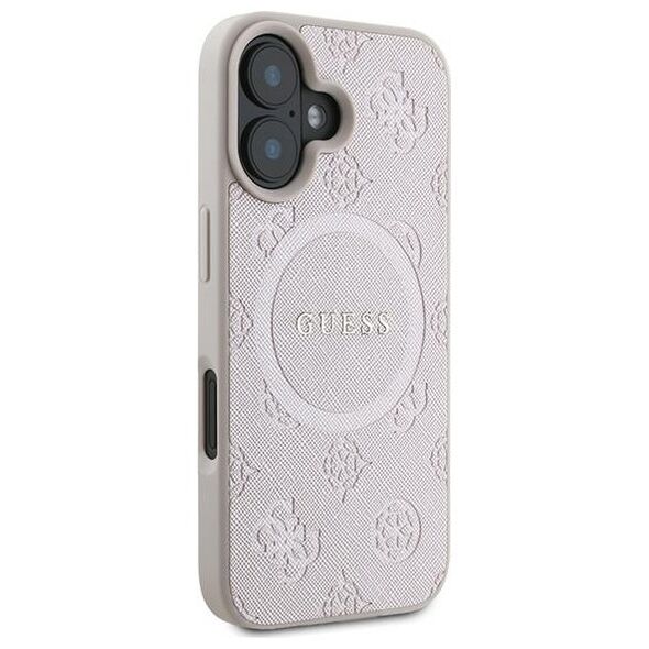 Guess case for iPhone 16 Plus 6,7&quot; GUHMP16MPSAPSMEP pink hardcase Saffiano Peony Classic Logo MagSafe 3666339328108