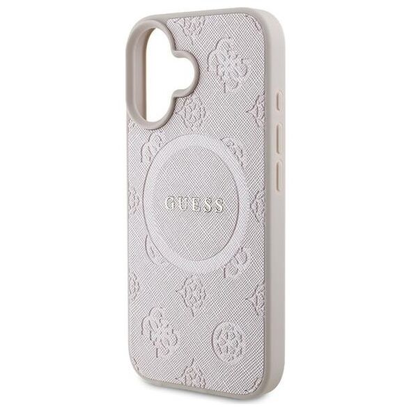 Guess case for iPhone 16 Plus 6,7&quot; GUHMP16MPSAPSMEP pink hardcase Saffiano Peony Classic Logo MagSafe 3666339328108