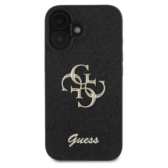 Guess case for iPhone 16 6,1&quot; GUHCP16SHG4SGK black hardcase Fixed Glitter Big 4G 3666339328443