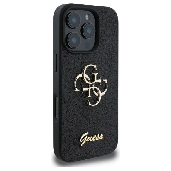 Guess case for iPhone 16 Pro Max 6,9&quot; GUHCP16XHG4SGK black hardcase Fixed Glitter Big 4G 3666339328474