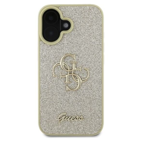 Guess case for iPhone 16 6,1&quot; GUHCP16SHG4SGD gold hardcase Fixed Glitter Big 4G 3666339328566