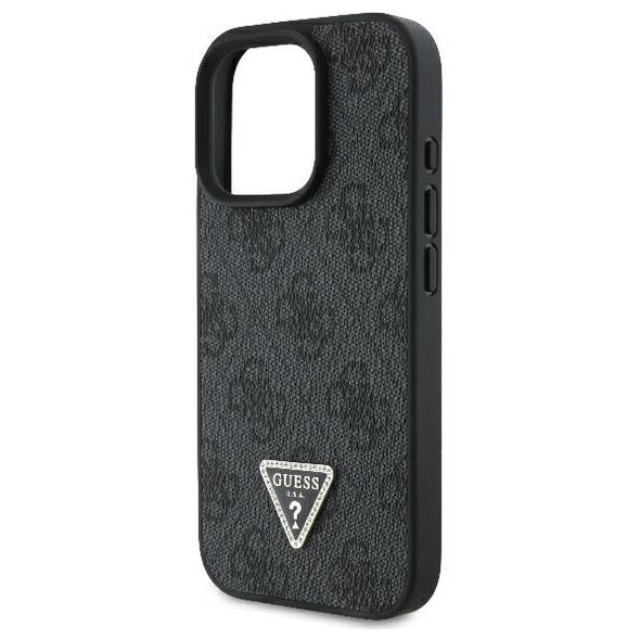 Guess case for iPhone 16 Pro 6,3&quot; GUHCP16LP4TDPK Leather 4G Triangle Strass black MagSafe 3666339327385