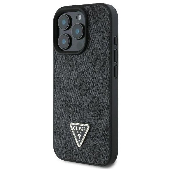 Guess case for iPhone 16 Pro Max 6,9&quot; GUHCP16XP4TDPK Leather 4G Triangle Strass black MagSafe 3666339327392