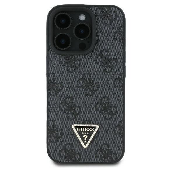Guess case for iPhone 16 Pro Max 6,9&quot; GUHCP16XP4TDPK Leather 4G Triangle Strass black MagSafe 3666339327392