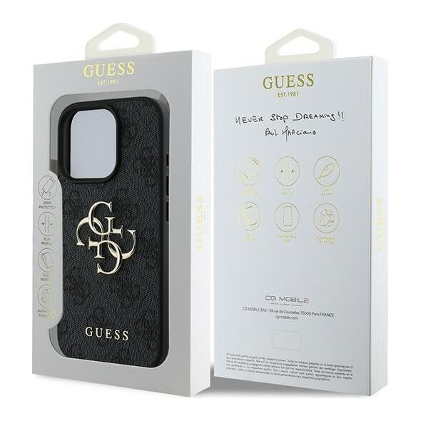 Guess case for iPhone 16 Pro 6,3&quot; GUHCP16L4GMGGR 4G Big Logo black 3666339327545