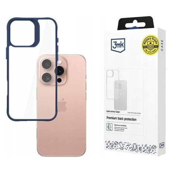 3MK Apple iPhone 16 Pro - 3mk Satin Armor Case+ Blue