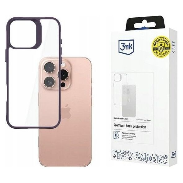 3MK Apple iPhone 16 Pro - 3mk Satin Armor Case+ Purple