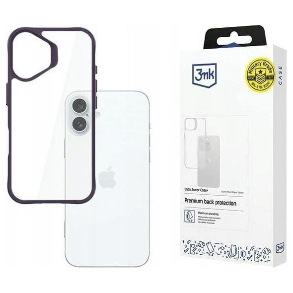 3MK Apple iPhone 16 Plus - 3mk Satin Armor Case+ Purple