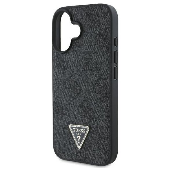 Guess case for iPhone 16 6,1&quot; GUHCP16SP4TDSCPK Leather Metal Logo Strass Crossbody black 3666339328603