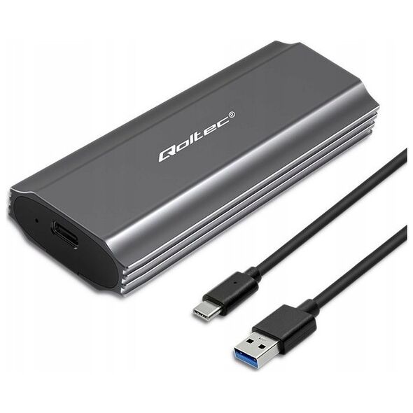 Kieszeń Qoltec Obudowa/kieszeń Qoltec NV2271 na dysk M.2 SSD | SATA | NVMe | USB-C | 2TB