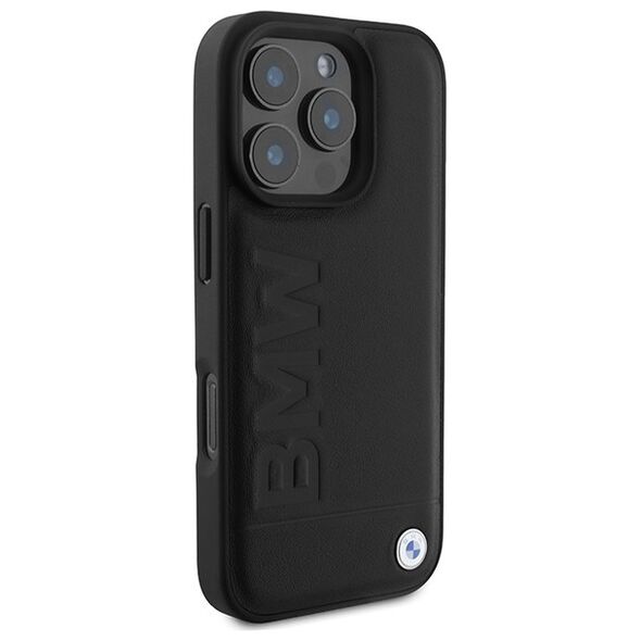 BMW case for iPhone 16 Pro Max 6,9&quot; BMHCP16XSLLBK Hardcase Leather Hot Stamp black 3666339349738
