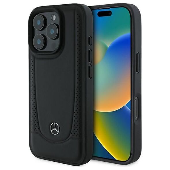 Mercedes case for iPhone 16 Pro 6,3&quot; MEHCP16LARMBK Hardcase Leather Urban black 3666339345822