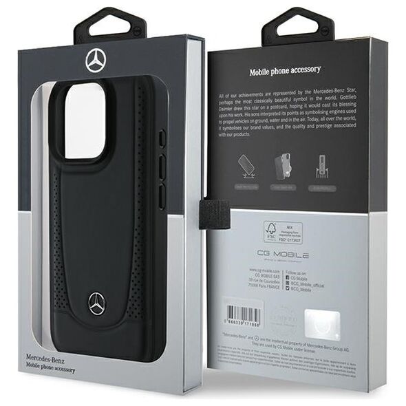 Mercedes case for iPhone 16 Pro 6,3&quot; MEHCP16LARMBK Hardcase Leather Urban black 3666339345822