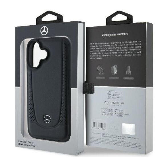 Mercedes case for iPhone 16 6,1&quot; MEHCP16SARMBK Hardcase Leather Urban black 3666339345808
