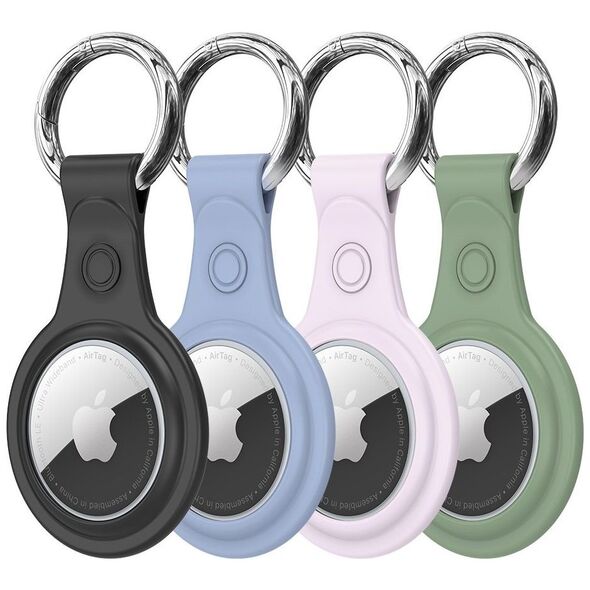 Dux Ducis Dux Ducis zestaw 4x silikonowe etui brelok zawieszka case do lokalizatora Apple AirTag (4 kolory: czarny, zielony, różowy, niebieski)