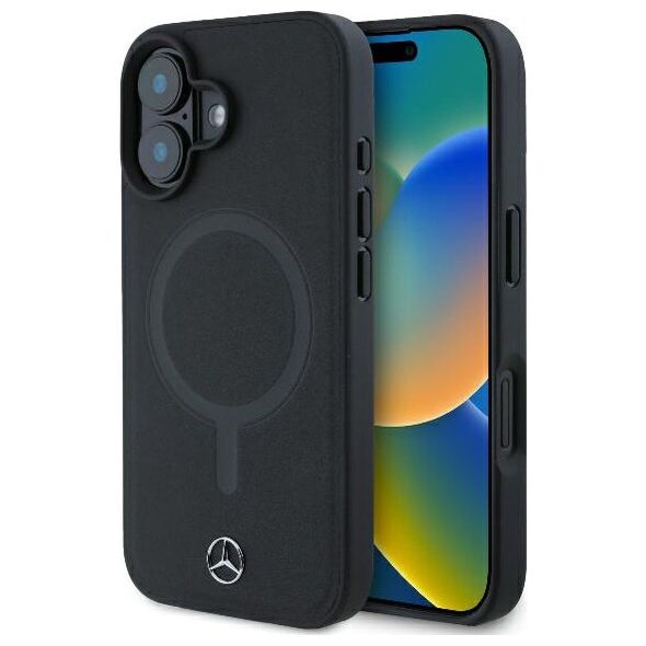 Mercedes case for iPhone 16 Plus 6,7&quot; MEHMP16M23RCMK Hardcase Smooth Leather MagSafe black 3666339312718