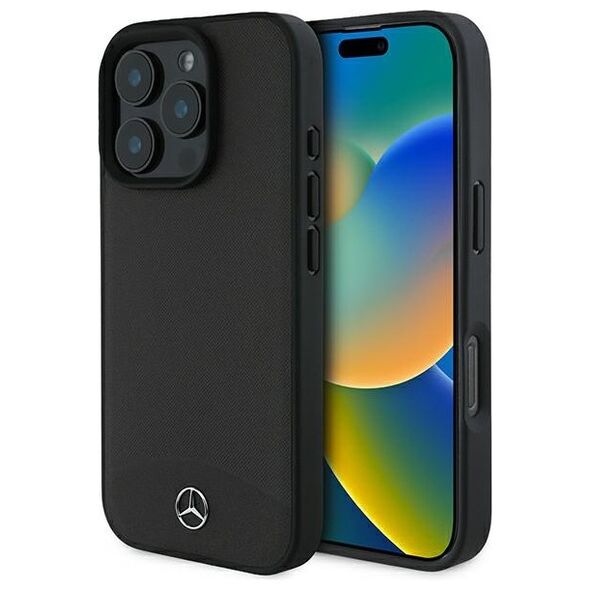 Mercedes case for iPhone 16 Pro Max 6,9&quot; MEHMP16X23RBARK Hardcase Textured And Plain Leather MagSafe black 3666339312534
