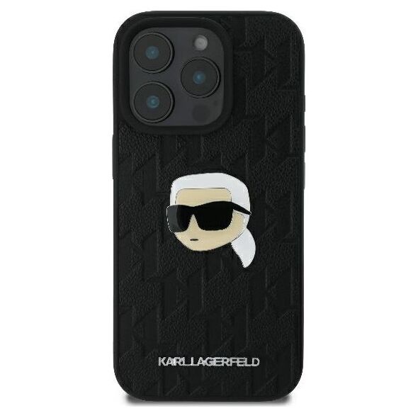Karl Lagerfeld case for iPhone 16 Pro 6,3&quot; KLHCP16LPGKLKIPK black Hard Monogram Karl Head Pin 3666339329563