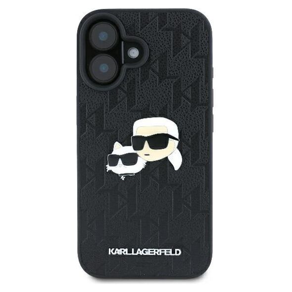 Karl Lagerfeld case for iPhone 16 6,1&quot; KLHCP16SPGKLKCPK black Hard Monogram Karl&Choupette Head Pin 3666339329365